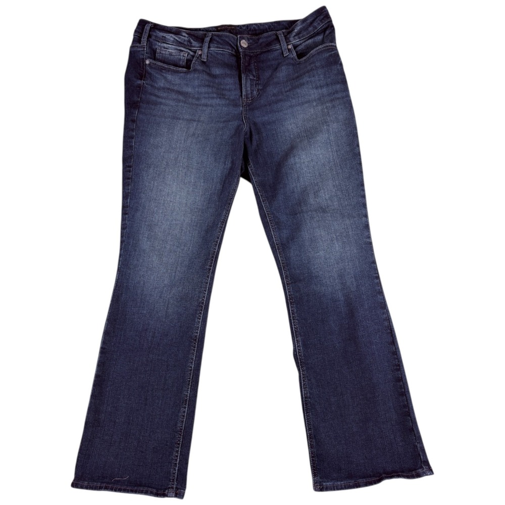 Silver Jeans Co.‎ Elyse Slim Bootcut Womens 16x31 (30) Blue Denim Logo Mid Rise
